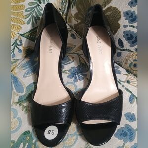 Nina West Elegant Black Peep-Toe Heels